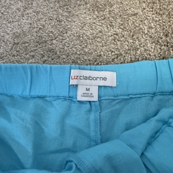 Liz Claiborne Women's Shorts Size Medium Blue Cotton And Linen NWT - Picture 4 of 6